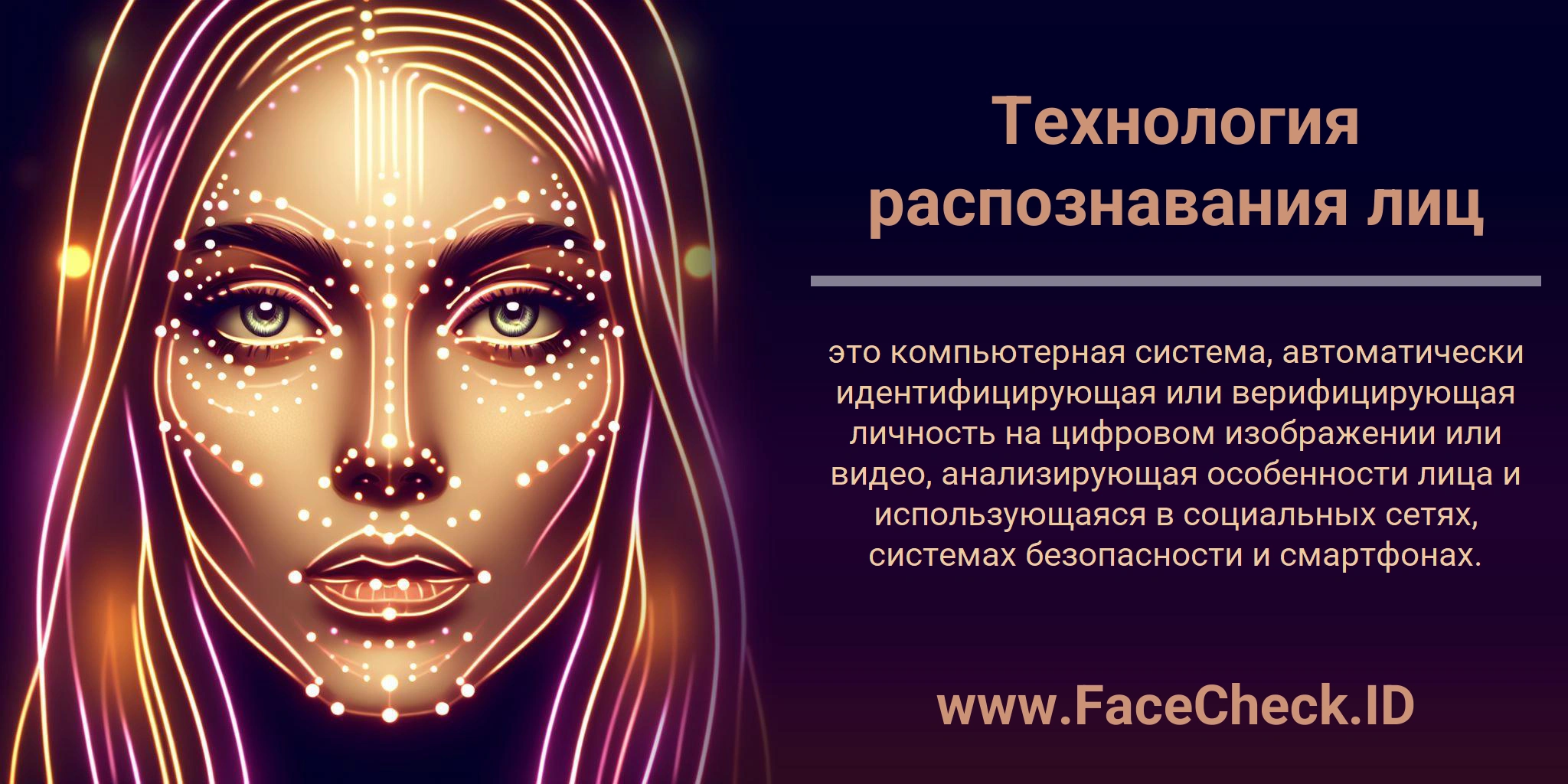 Технология распознавания лиц это компьютерная система, автоматически идентифицирующая или верифицирующая личность на цифровом изображении или видео, анализирующая особенности лица и использующаяся в социальных сетях, системах безопасности и смартфонах.