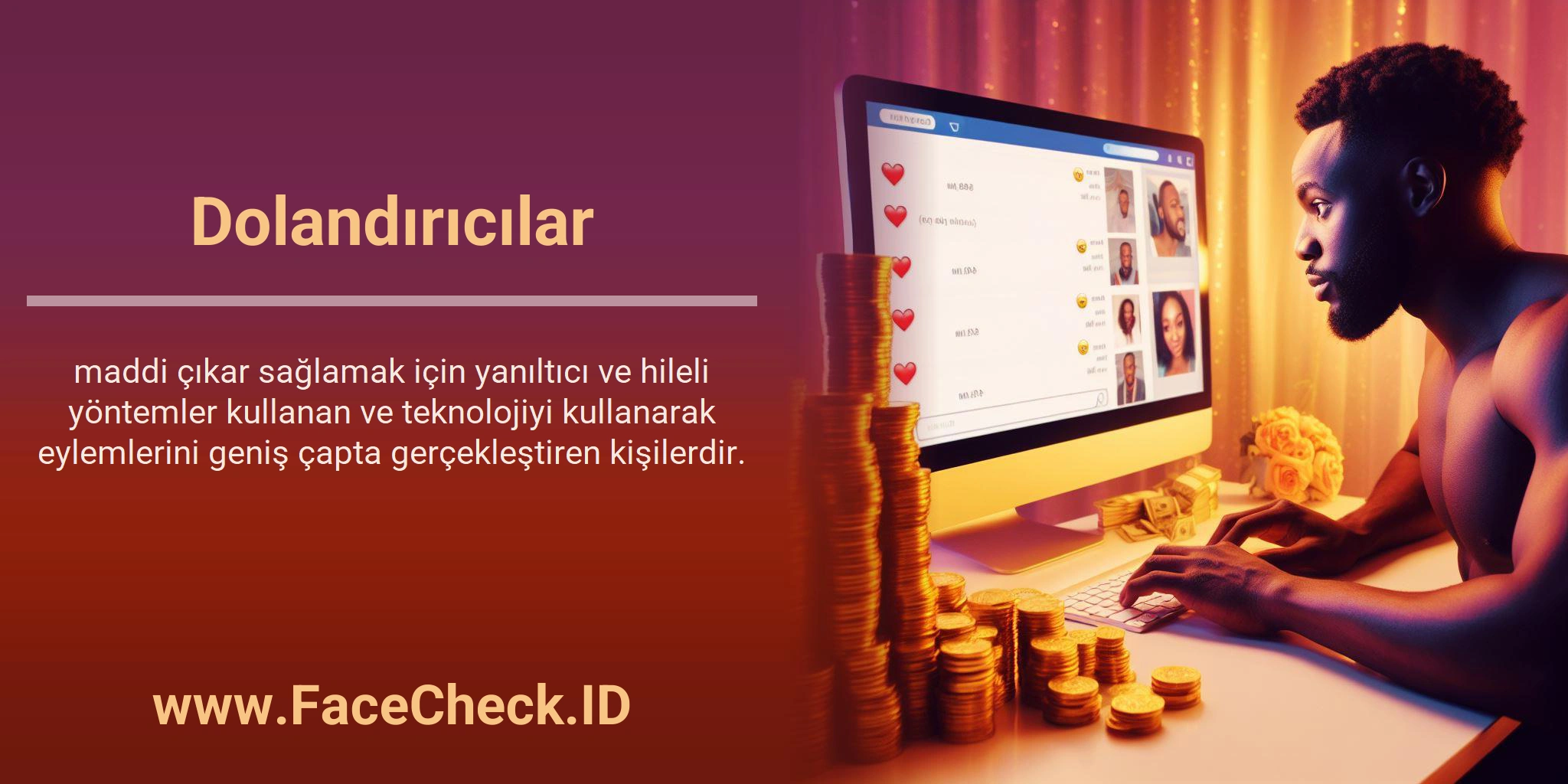 Dolandırıcılar maddi çıkar sağlamak için yanıltıcı ve hileli yöntemler kullanan ve teknolojiyi kullanarak eylemlerini geniş çapta gerçekleştiren kişilerdir.