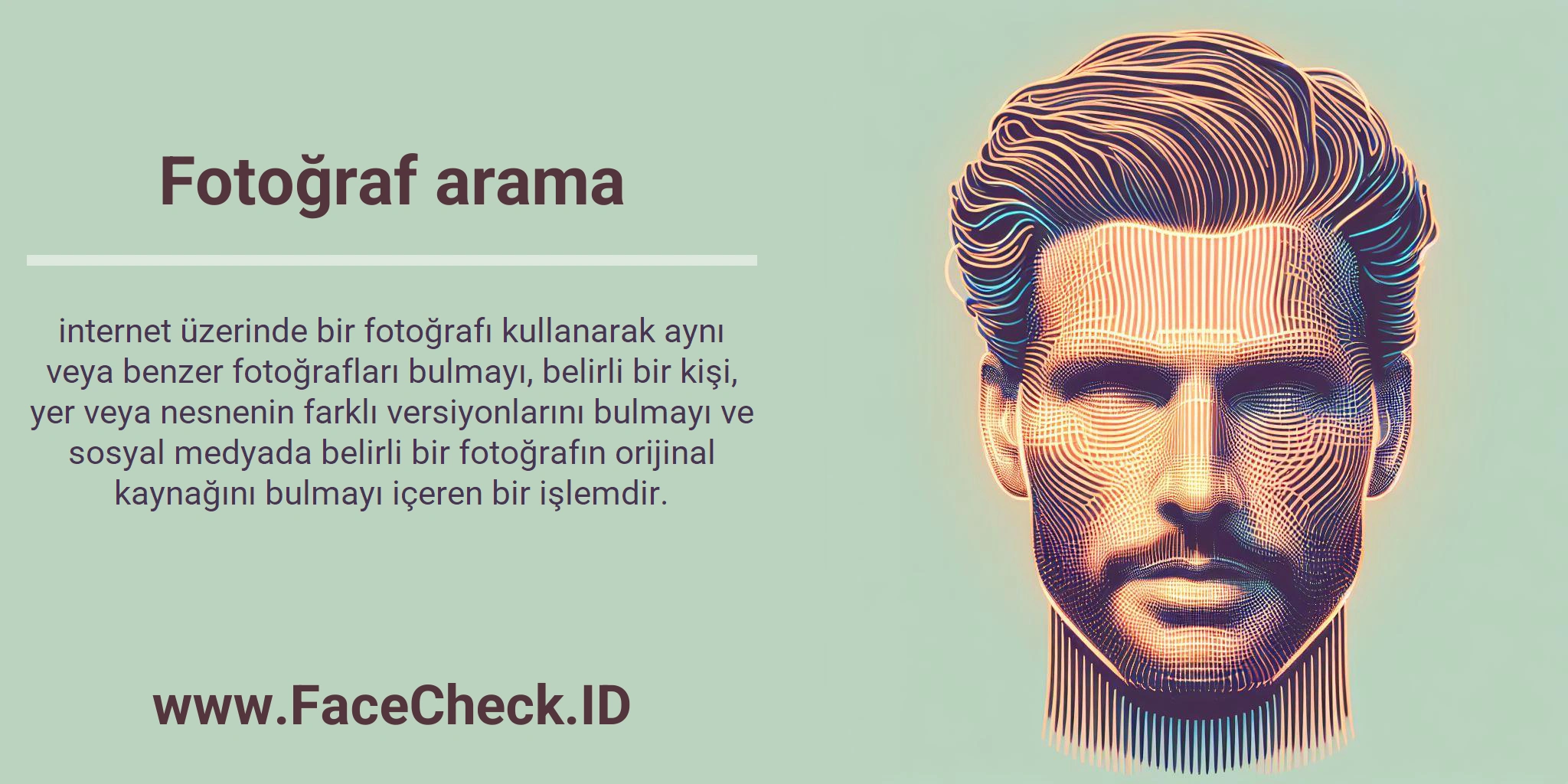 Fotoğraf arama internet üzerinde bir fotoğrafı kullanarak aynı veya benzer fotoğrafları bulmayı, belirli bir kişi, yer veya nesnenin farklı versiyonlarını bulmayı ve sosyal medyada belirli bir fotoğrafın orijinal kaynağını bulmayı içeren bir işlemdir.