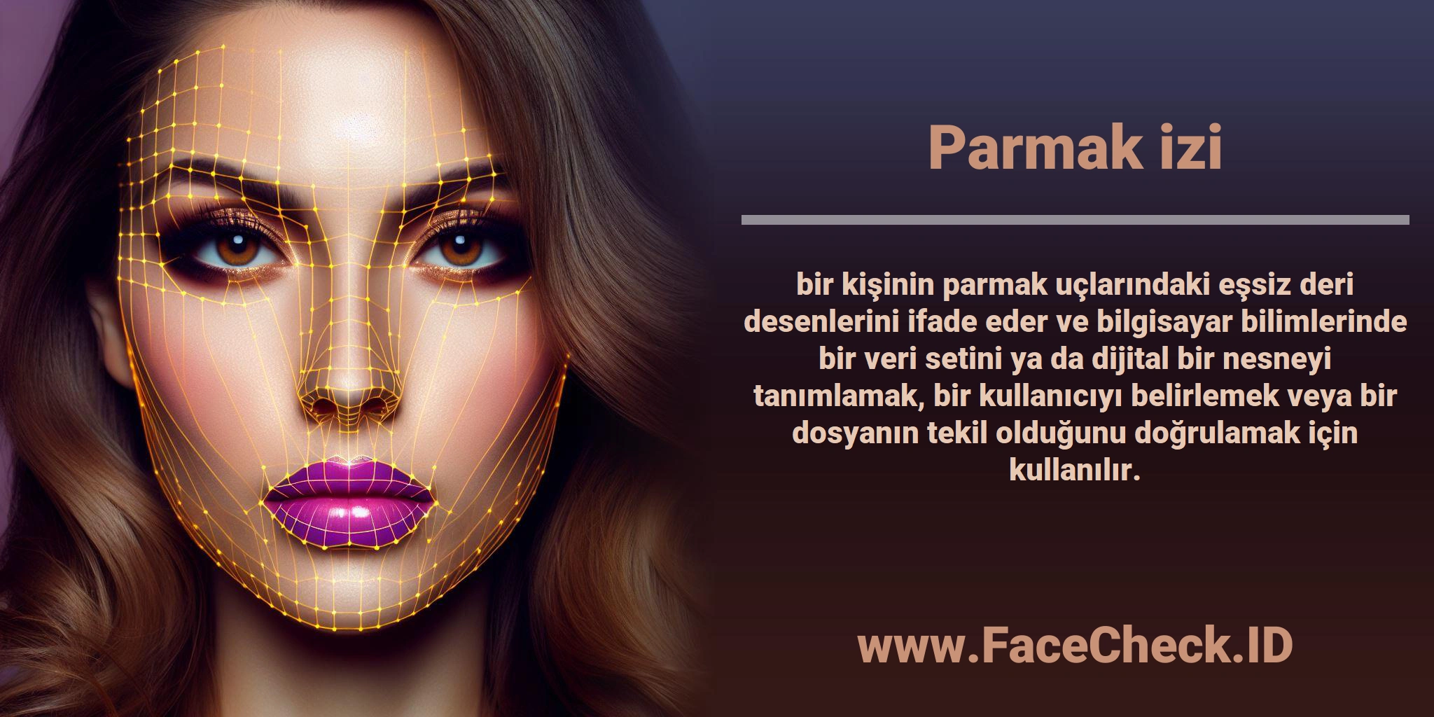 <b>Parmak izi</b> bir kişinin parmak uçlarındaki eşsiz deri desenlerini ifade eder ve bilgisayar bilimlerinde bir veri setini ya da dijital bir nesneyi tanımlamak, bir kullanıcıyı belirlemek veya bir dosyanın tekil olduğunu doğrulamak için kullanılır.
