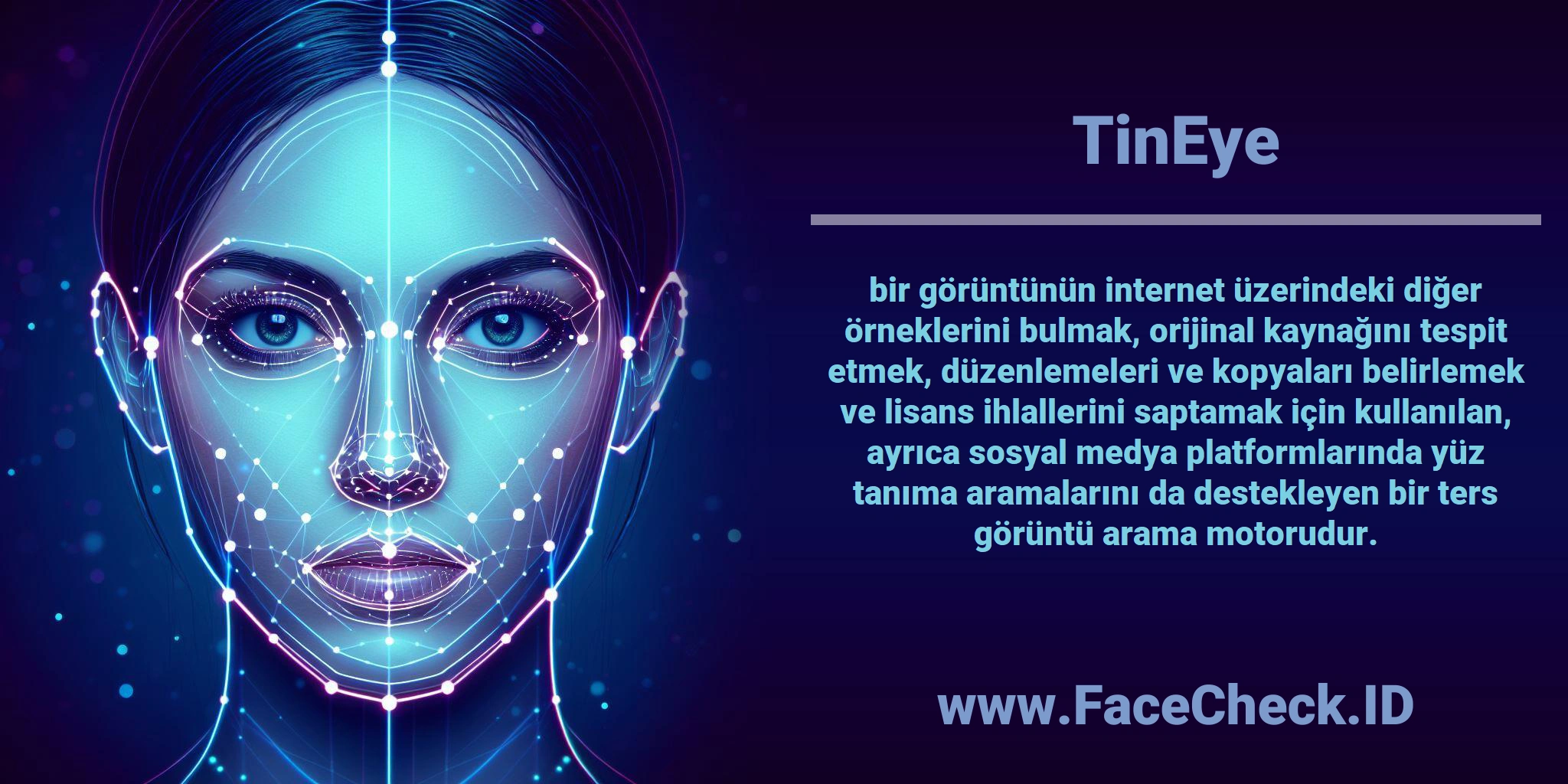 <b>TinEye</b> bir görüntünün internet üzerindeki diğer örneklerini bulmak, orijinal kaynağını tespit etmek, düzenlemeleri ve kopyaları belirlemek ve lisans ihlallerini saptamak için kullanılan, ayrıca sosyal medya platformlarında yüz tanıma aramalarını da destekleyen bir ters görüntü arama motorudur.