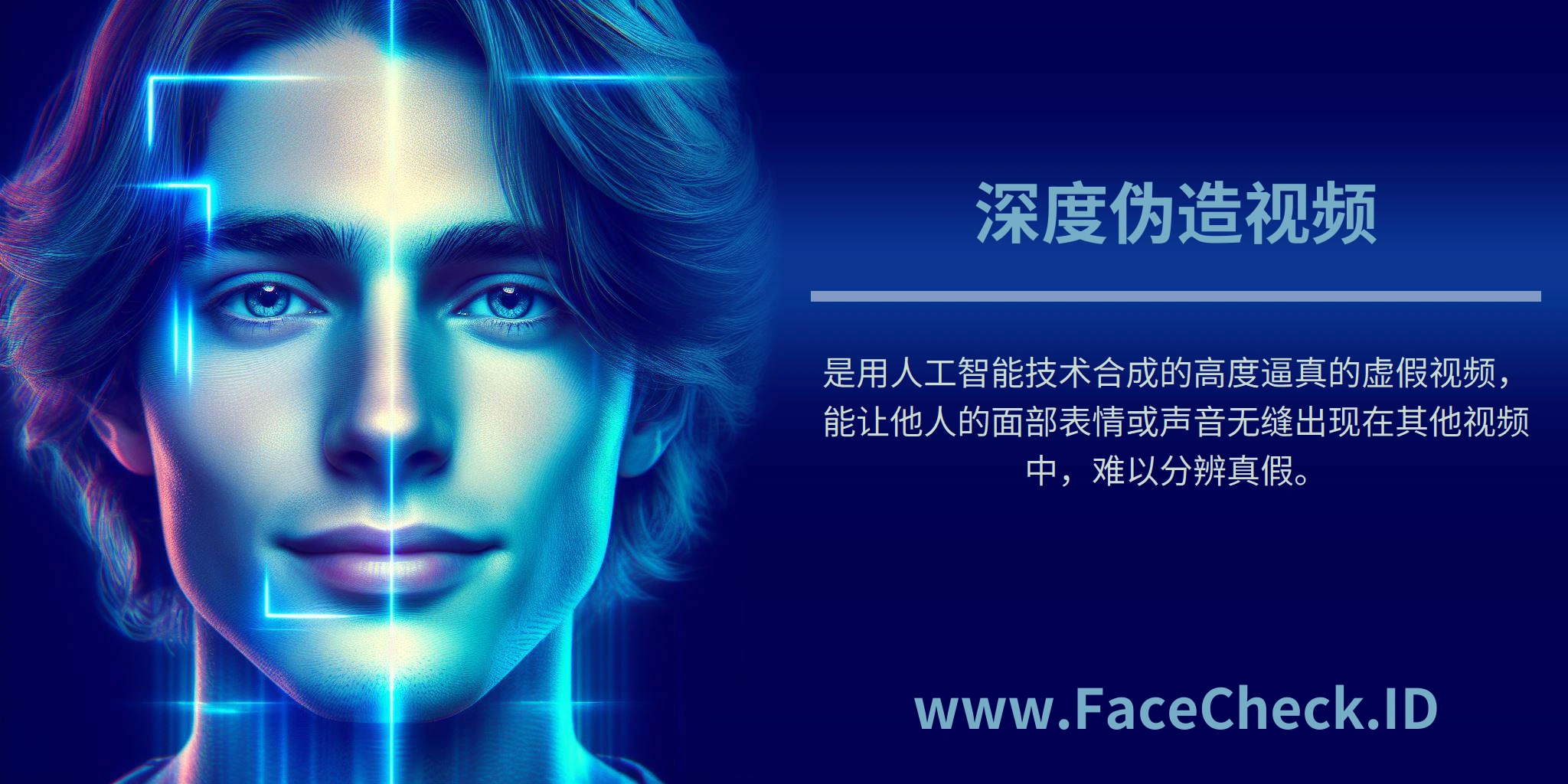 <b>深度伪造视频</b>是用人工智能技术合成的高度逼真的虚假视频，能让他人的面部表情或声音无缝出现在其他视频中，难以分辨真假。