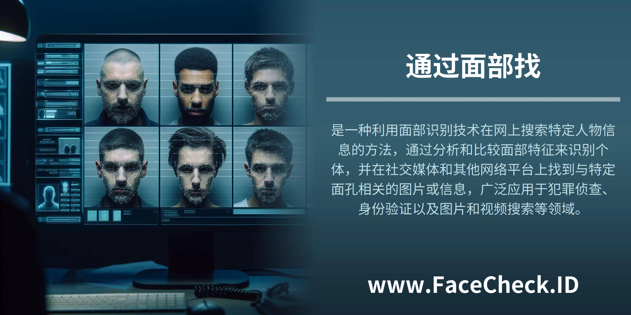 通过面部找是一种利用面部识别技术在网上搜索特定人物信息的方法，通过分析和比较面部特征来识别个体，并在社交媒体和其他网络平台上找到与特定面孔相关的图片或信息，广泛应用于犯罪侦查、身份验证以及图片和视频搜索等领域。