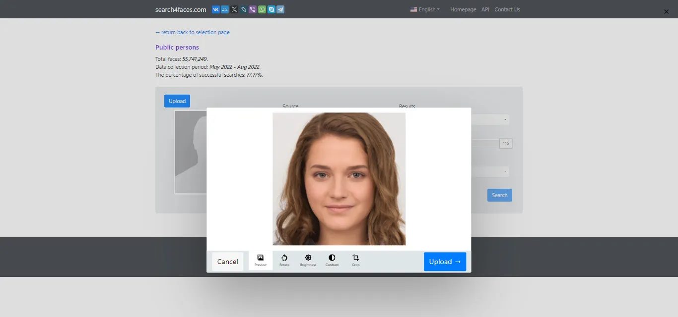 Editing a photo before uploading for search